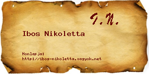 Ibos Nikoletta névjegykártya