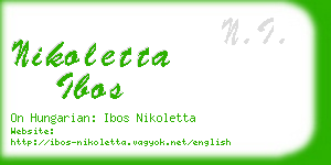 nikoletta ibos business card